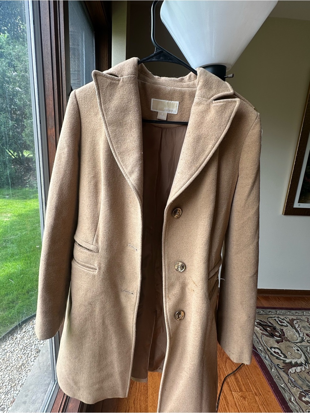 Michael Kors Women's Camel Wool Blend Coat - Single-Breasted